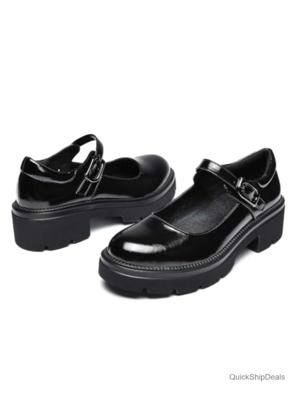 Womens Chunky Platform Mary Jane Shoes Block Heel Retro Dress Pumps